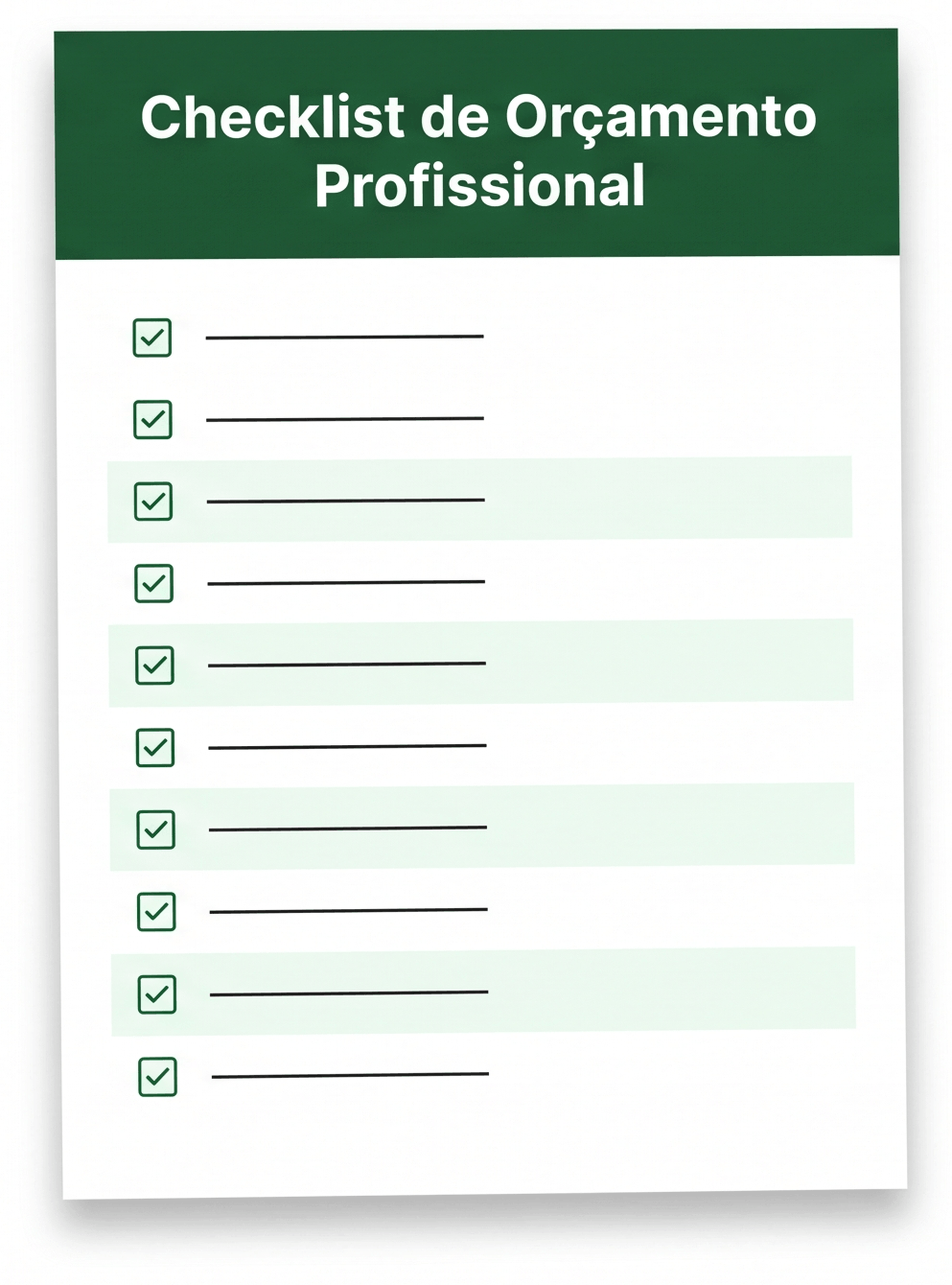 Checklist de Orçamento Profissional