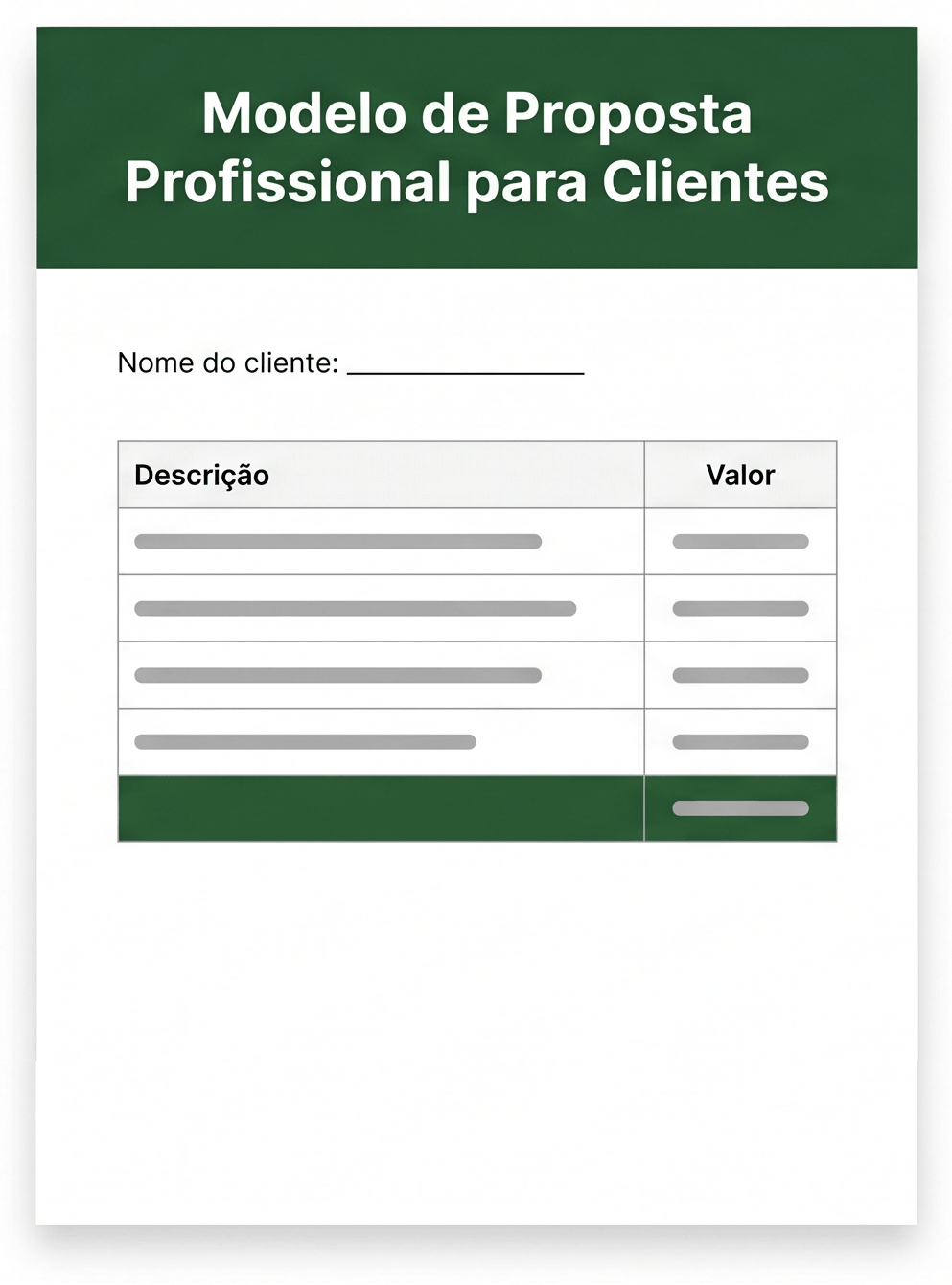 Modelo de Proposta Profissional para Clientes